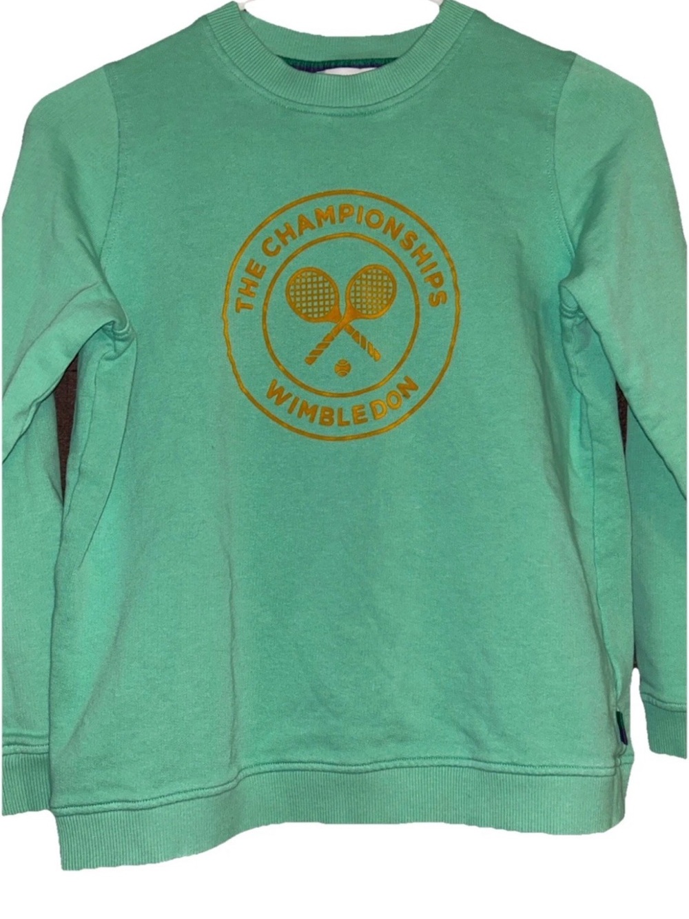Wimbledon Kids Sweatshirt Teal Green Orange Logo Size 11-13